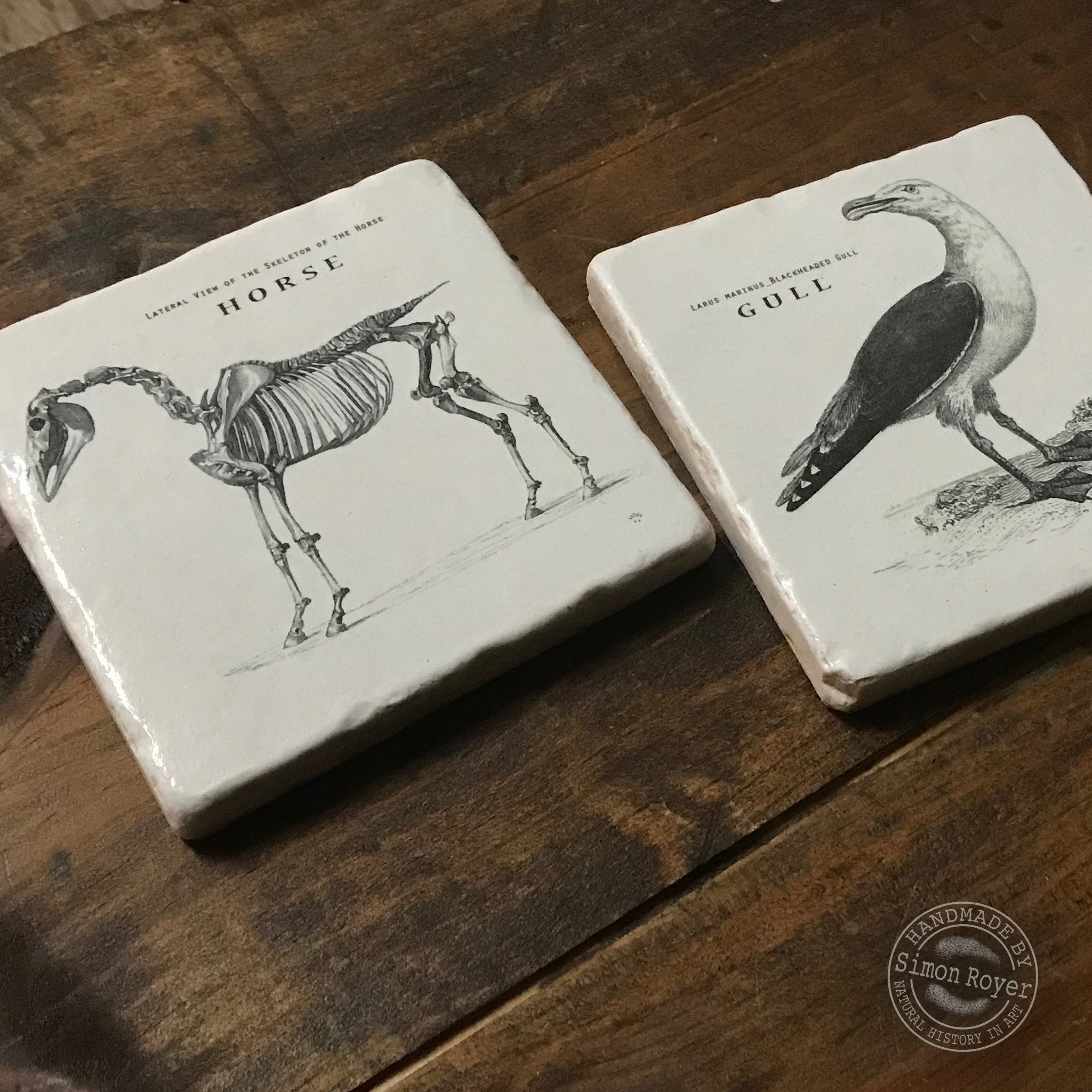'Horse & Gull Archive Tumbled Marble Coasters simon royer.'