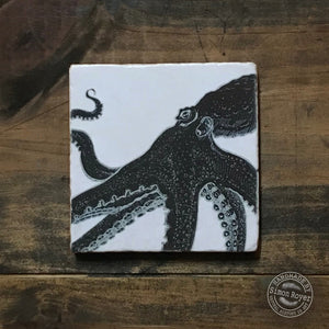 'Octopus Single Tumbled Marble Coaster by  simon royer.'