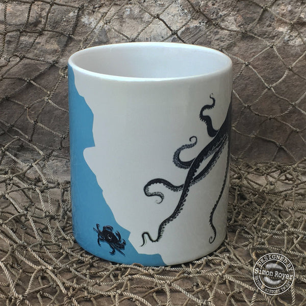 'Octopus and Crab Ceramic Mug by simon royer.'