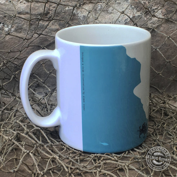 'Octopus and Crab Ceramic Mug by simon royer.'