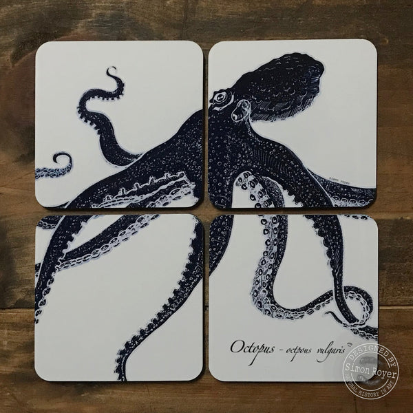  'A Set of Octopus Wooden Coasters by simon royer.'