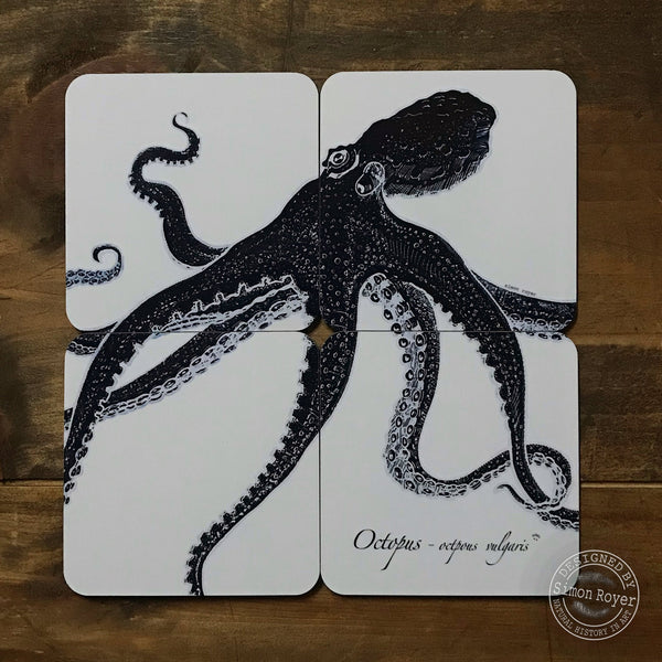  'A Set of Octopus Wooden Coasters by simon royer.'