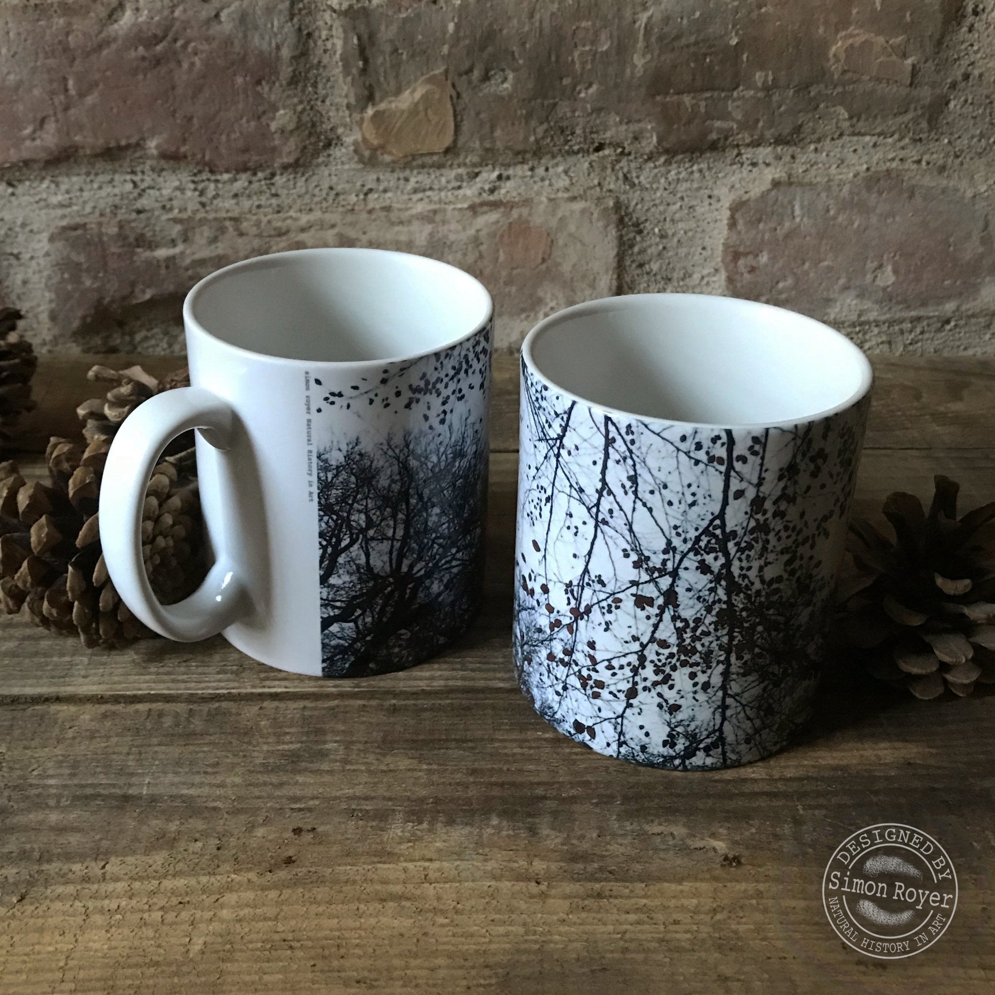'Tree Silhouette Designs Ceramic Mug Pair by simon royer.'