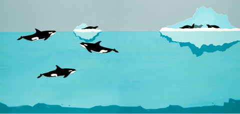 'Arctic design Killer Whales, illustration Mug by simon royer.'