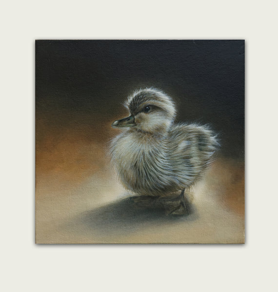 Duckling oil painting by artist simon royer.