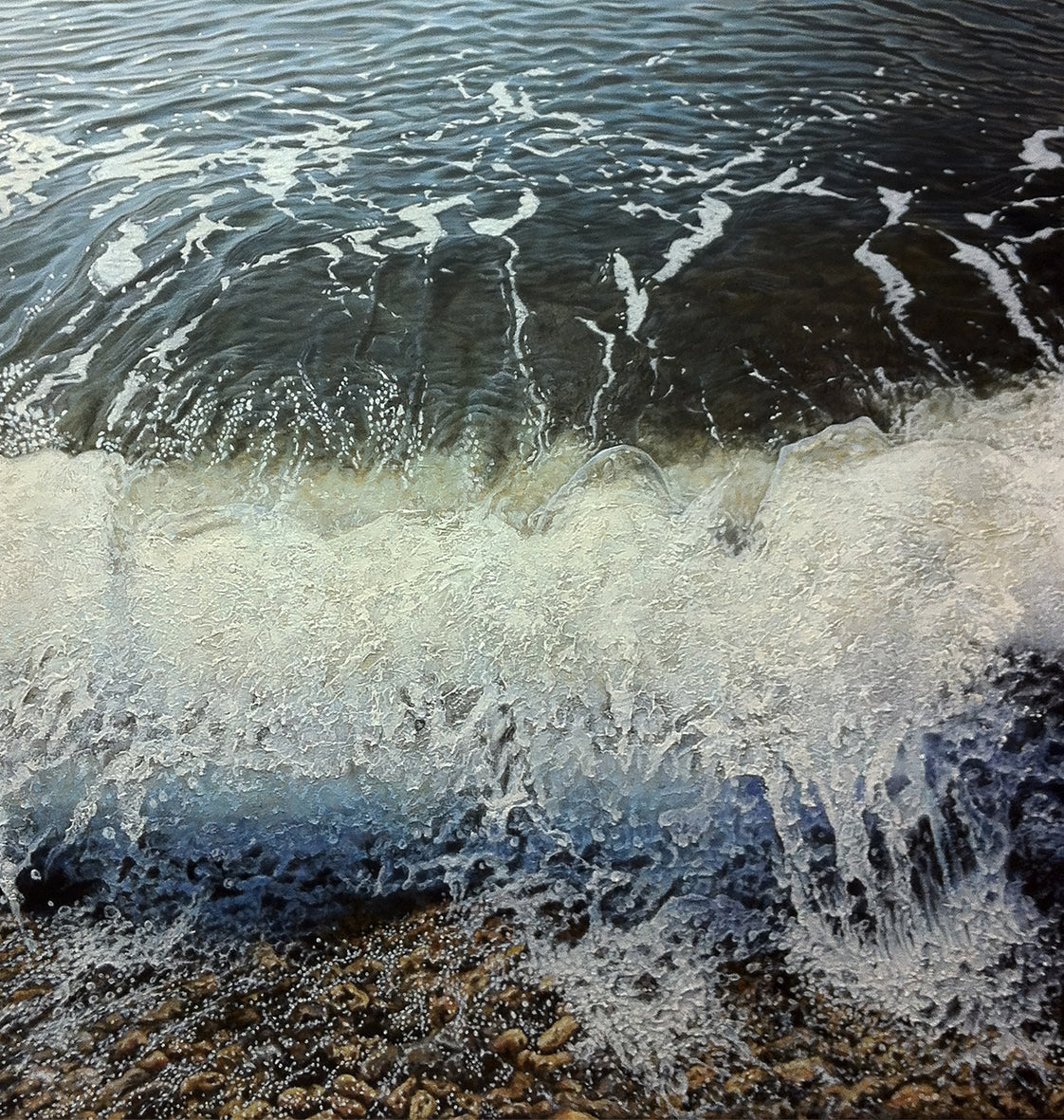 Acrylic painting of "sea waves" by artist simon royer.