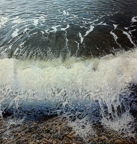 Acrylic painting of "sea waves" by artist simon royer.
