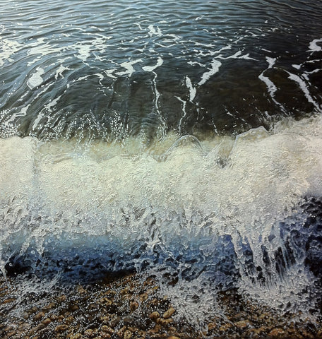 Acrylic painting of "sea waves" by artist simon royer.