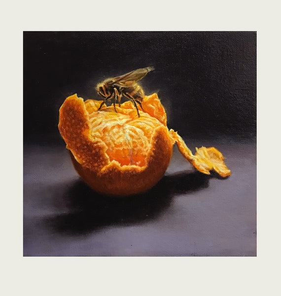 'Hornet and Mandarin still life painting oil painting by artist simon royer.'