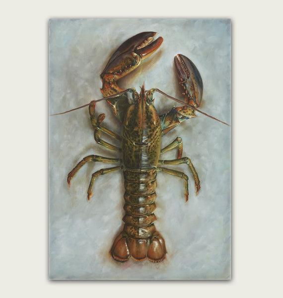 'Lobster still life oil painting by artist simon royer.'