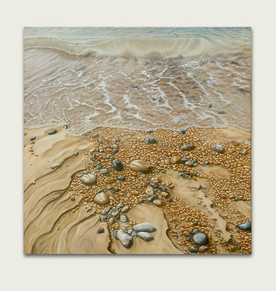 'Shoreline seascape oil painting by artist simon royer.'