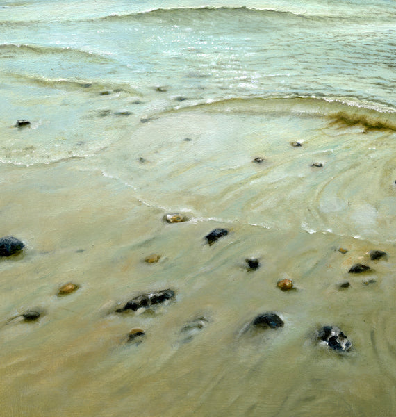 'Low tide seascape oil painting by artist simon royer.'