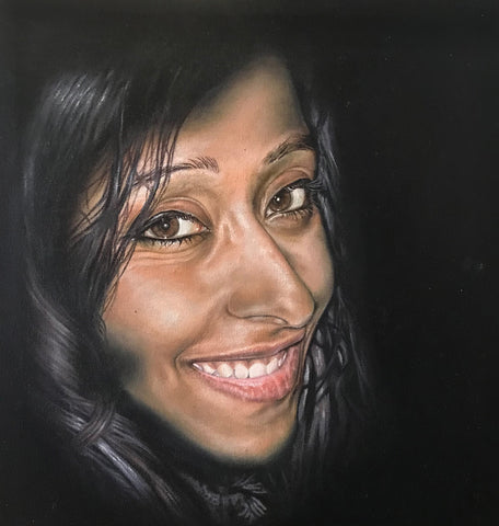 'Face portrait oil painting by artist simon royer.'