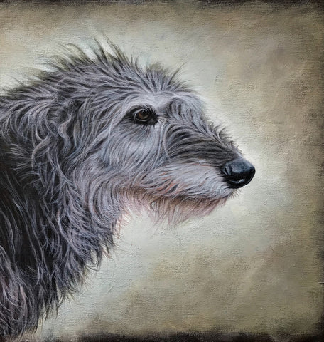 'Dog portrait painting by artist simon royer.'