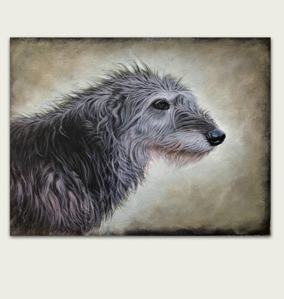 'Dog portrait painting by artist simon royer.'